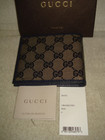 100% AUTHENTIC NEW VINTAGE GUCCI GG SUPREME BLUE/BEIGE MONOGRAM BI FOLD WALLET — photo 4