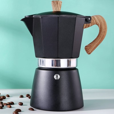 Moka Pot Italian Coffee Pot 6 Cup/10 Oz Stovetop Espresso Maker Stovetop Camping