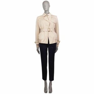 beige belted jacket