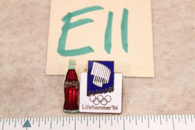 E11G VINTAGE COCA COLA COKE CLASSIC PIN PINBACK 1994 OLYMPIC LILLEHAMMER BOTTLE