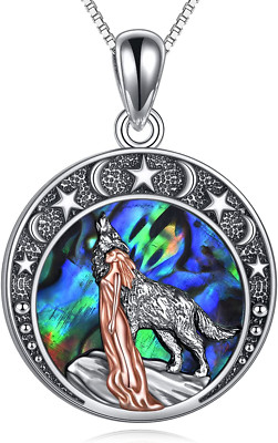 925 Sterling Silver Girl and Dragon,Girl and Wolf,Elephant Sloth Necklace,Rabbit