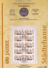 BRD Bund Numisblatt 4/2006 - 650 Jahre Hanse