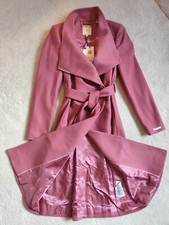 Bnwt Ted Baker Rose Dusky Pink Wool Cashmere Mid Belted Coat Uk 16 Tb 5 £325