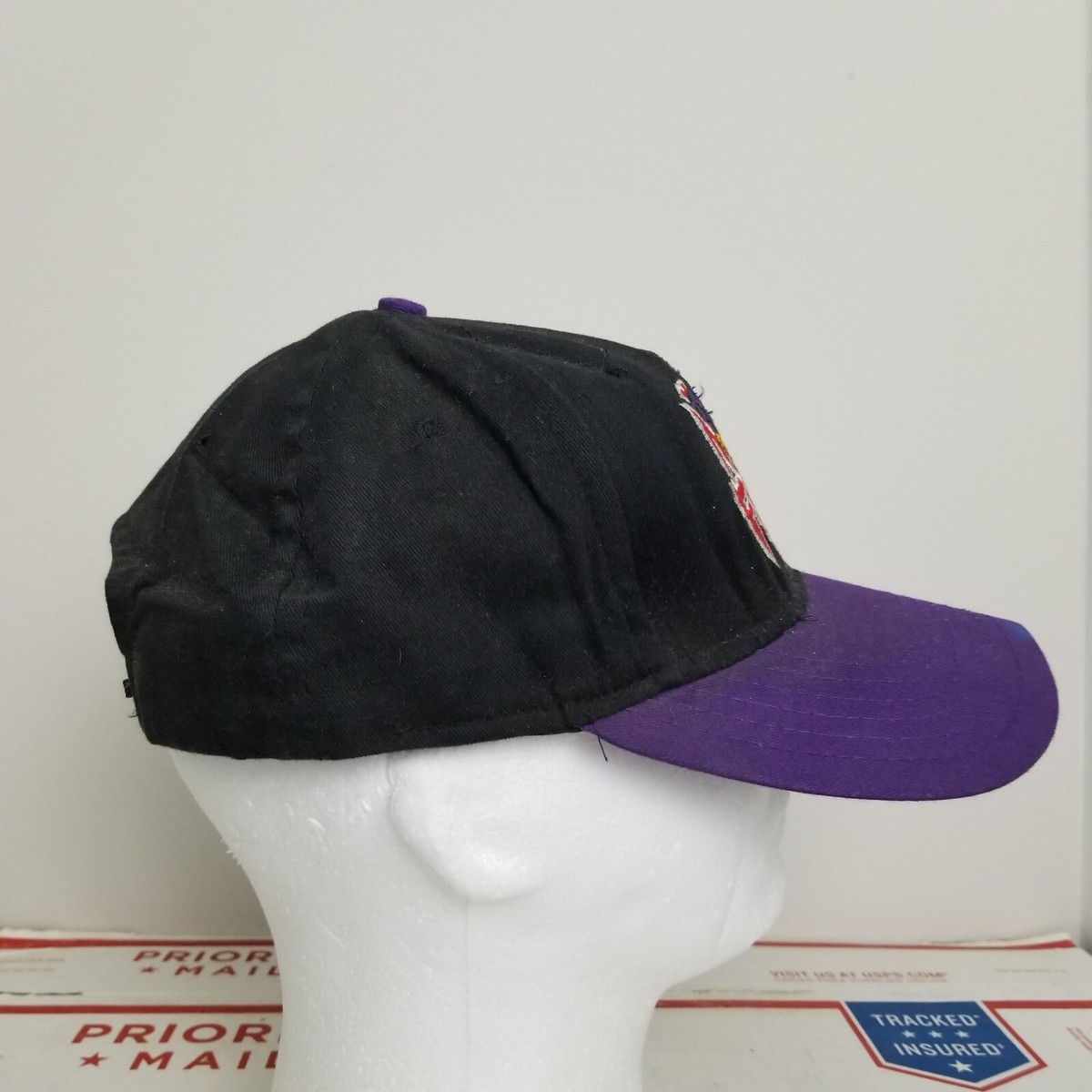 VTG No Fear Hat Snapback Black Purple Jester Skull Skater Made in
