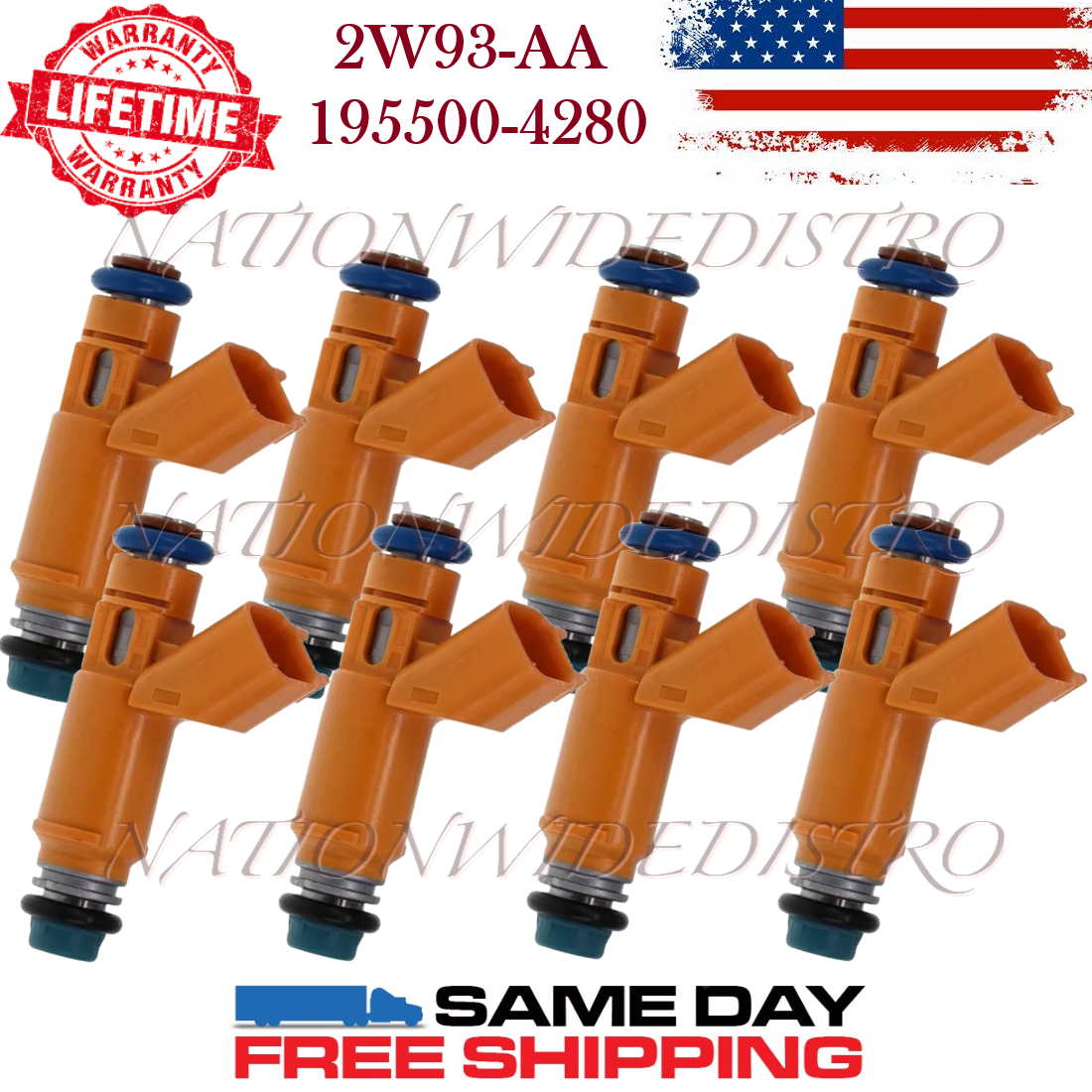 8x OEM Ford Fuel Injectors for 0309 Jaguar XK8 XJ8 Land Rover LR3