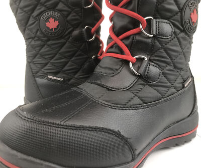 Storm by Cougar Creek Waterproof Lace-up Boots w/ Fleece Women's 6 M~Black~Mint