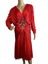 SUSAN ROSELLY FOR VIJACK VINTAGE RED ELEGANT NIGHT GOWN