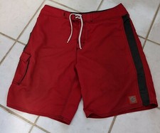 O  Neill Shorts Men  s 36 Red Gray Swim Trunks Board Shorts BS-12
