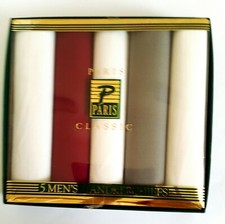 Vintage PARIS CLASSIC MEN'S 5PCS STRIPED HANDKERCHIEFS NEW IN PACK SEALED