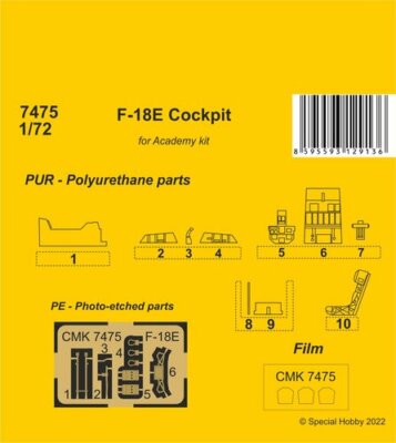 CMK 129-7475 - 1:72 F-18E Hornet Cockpit - Neu