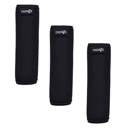 Cosmos Pack of 3 Black Color Extra Thick 5MM SBR Neoprene Luggage Handle Wrap