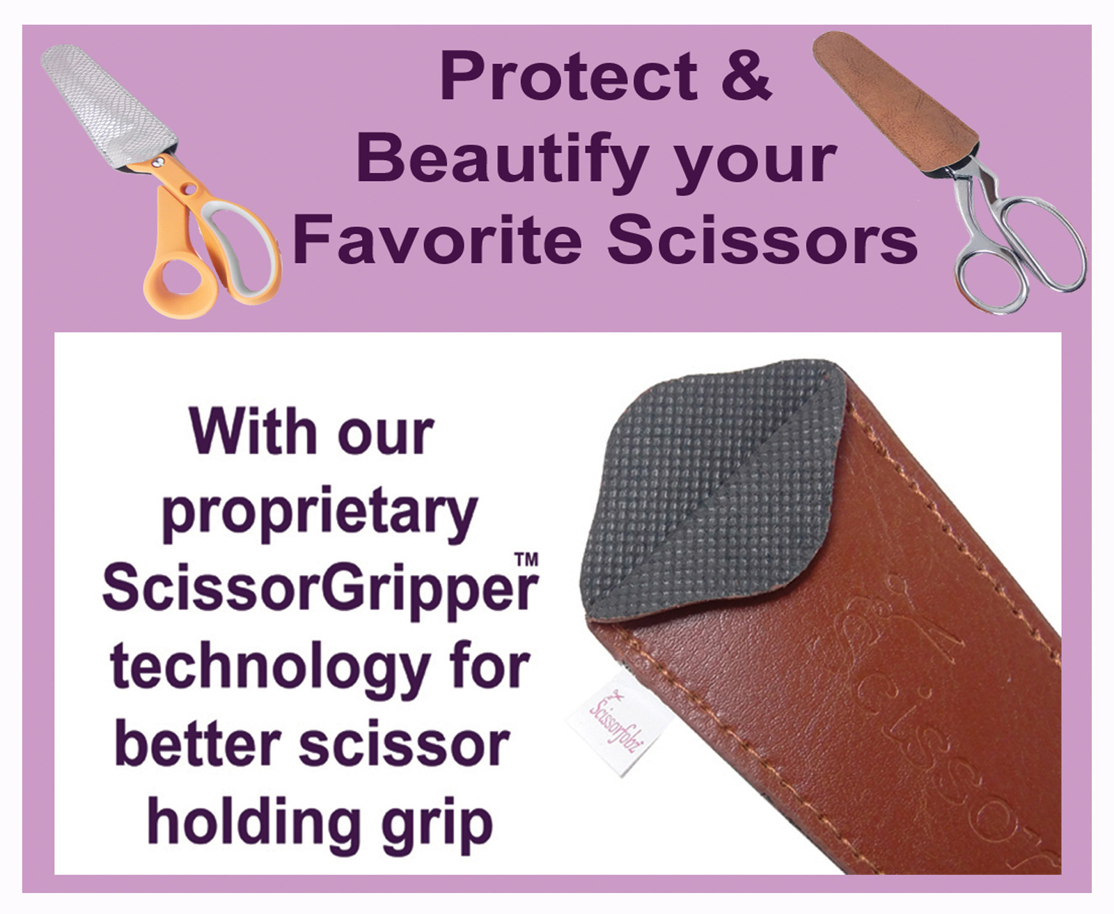 SCISSORFOBZ Designer Scissors Sheath Cover 4pc Pack Modern Metallic Rose Gold