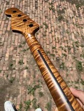 AAAA BASS guitar neck Stainless steel 21 frets Roasted flame maple parts