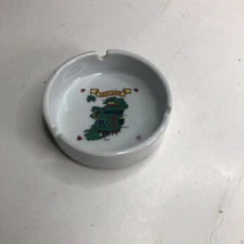 Small Vintage Porcelain Green Ireland Ashtray 3.5” Round Collctable