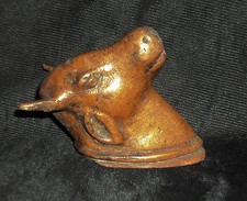Antique Old Indian Copper Bull Head for Wall Decoration Stick Handle