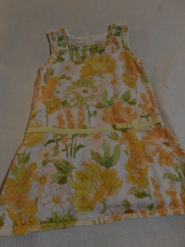 SIZE 18-24 VINTAGE GYMBOREE WILDFLOWER FIELDS SUMMER DRESS FLORAL YELLOW - Picture 1 of 2