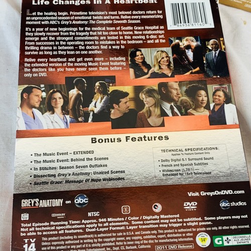 Grey's Anatomy COMPLETE DVD Set Season 3 thru 7 - Picture 12 of 12