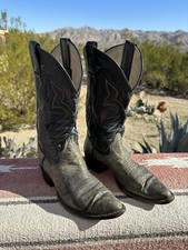 Ladies Larry Mahan Blue Green Full Quill Ostrich Leather Cowgirl Boots Sz 5.5