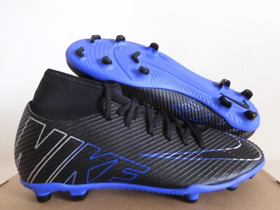 Nike Mercurial Superfly 9 Club Fg/Mg Black-Chrome-Hyp Royal Sz 10 [DJ5961-040]