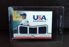 JORDAN SHEFFIELD~2011 Topps USA Baseball Triple Worn PATCH~210/240~#TR-JS~Chrome