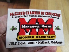 2004 Minneapolis Moline McCloud Oklahoma Blackberry Festival metal plaque  (mk)