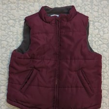 Janie and Jack Burgundy Puffer Vest 2T Unisex Baby  Toddler Full Zip Lined