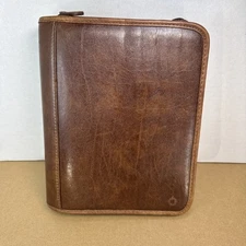 Franklin Covey Classic Sized Zipper Large Ring Binder Case Faux Leather Planner
