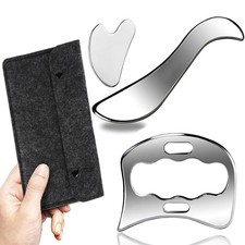 3 in 1 Stainless Steel Muscle Scraper Tools Set,Scraping Massage Tools for Ph...