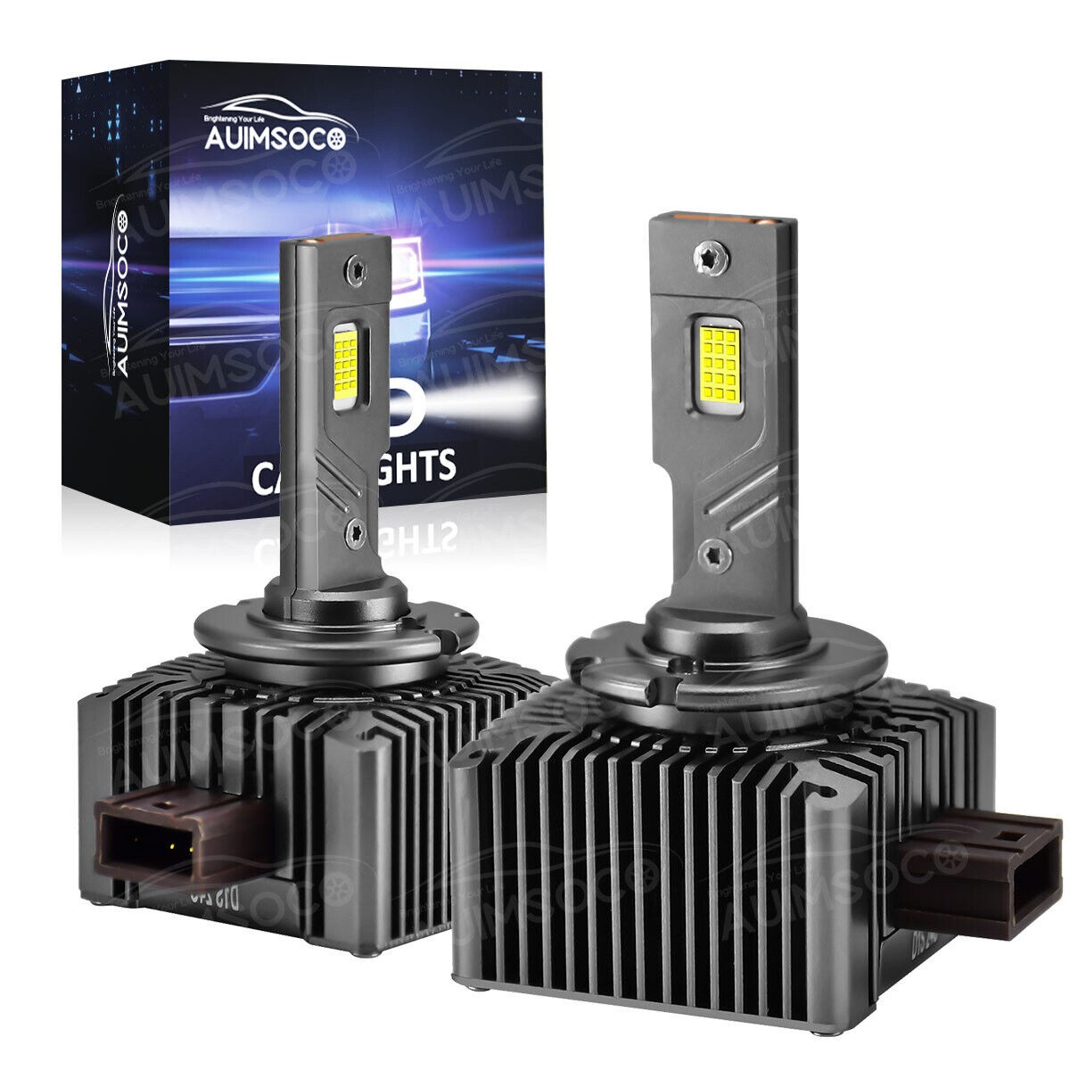 2X D1S D1R LED Headlight Bulb 6500K High Low Beam upgrade Xenon Conversion Kit