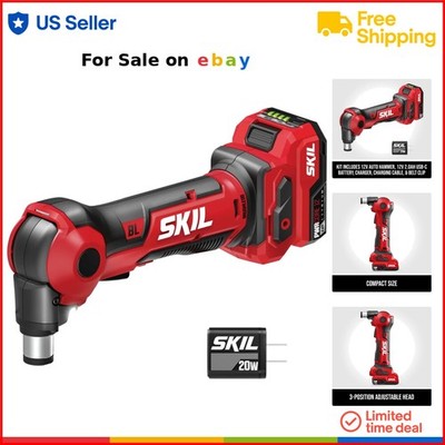 12V Brushless Auto Hammer Kit Compact Cordless Power Tool with 2.0Ah USB-C Ba...