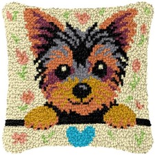 Cute Dog Latch Hook Kits for Adult, DIY Handmade Embroidery Latch Hook Pillow...