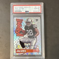 2019 Panini Absolute Kaboom Josh Jacobs Oakland Raiders Rookie CASE HIT PSA 10