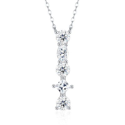 A-Z Initial Moissanite Pendant Necklace 925 Sterling Silver GRA Letter Gift