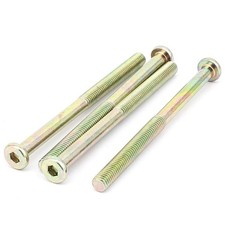 M8 x 110mm Tête bouchon fileté à six casseroles Creux Vis Boulon tonalite 4Pcs