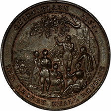 1838 New Haven Connecticut Bicentennial Bronze Medal Raw