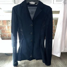 RJ Classic Harmony Jr Mesh Show Coat Girls 12R Navy