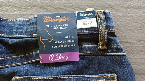 Wrangler Q Baby Ultimate Riding Jeans Denim Womens 7 29x34 Blue Horse midrise - Picture 6 of 9