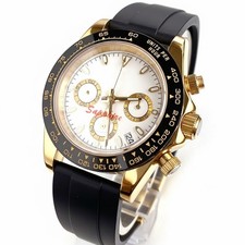 39mm Golden Multi-Functional VK63 Quartz Watch Date Sports Chronograph Stopwatch