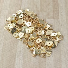 200Pcs Reusable Invisible Iron Hooks for Hanging Small Frames Golden Seamless