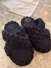 Chloé Cotton Weave Sandals /Sliders • Navy Blue • Size 7 • Excellent Condition