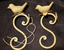 2 Anthropologie Scrolled Bird Hook Wrought Ir...
