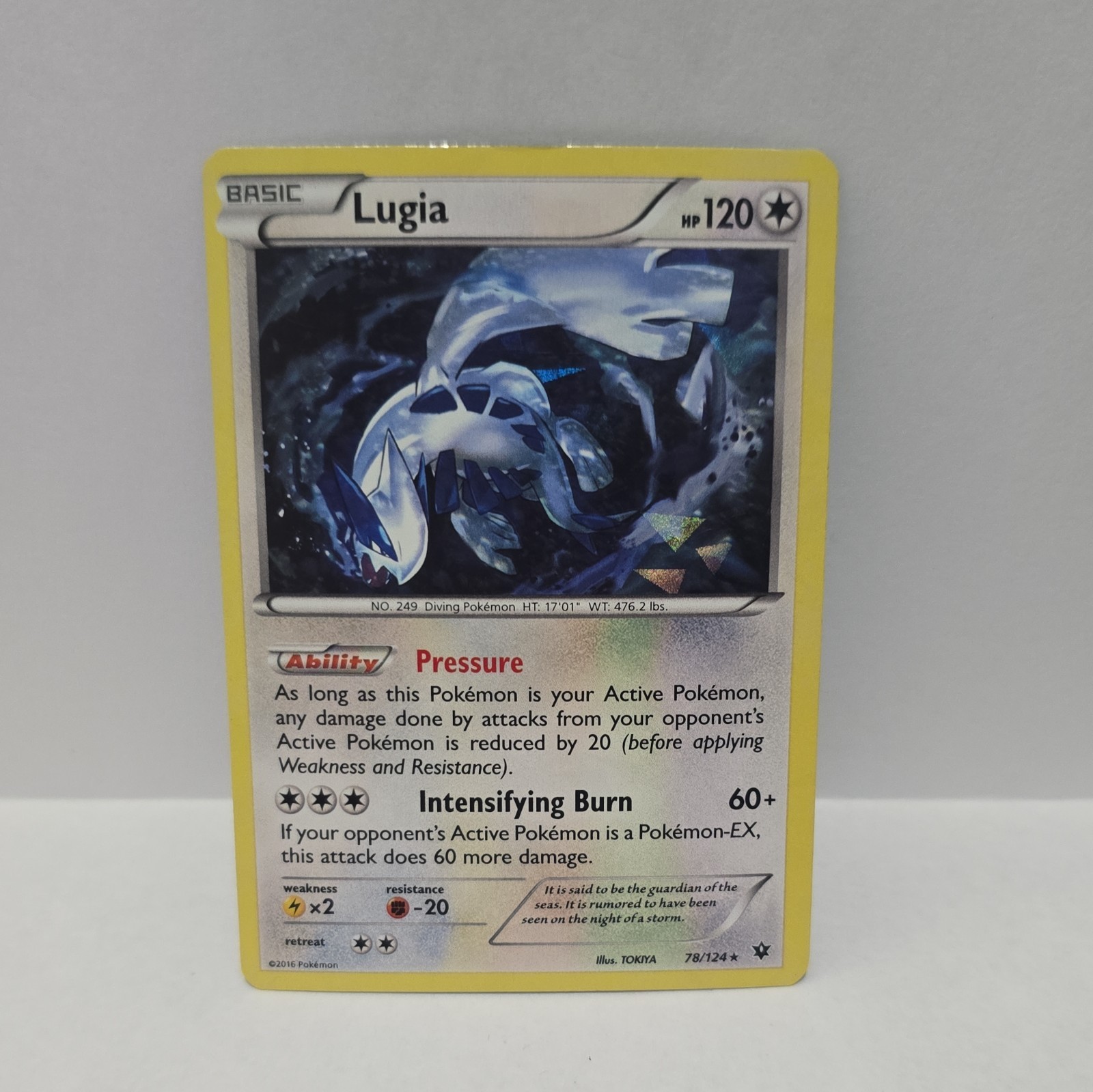 Lugia 78/124 Fates Cracked Ice Holo Fates Collide 2016 Pokemon TCG NM