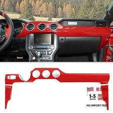 for Mustang Center Console Dashboard Panel Trim Cover Kit Meter Frame Red