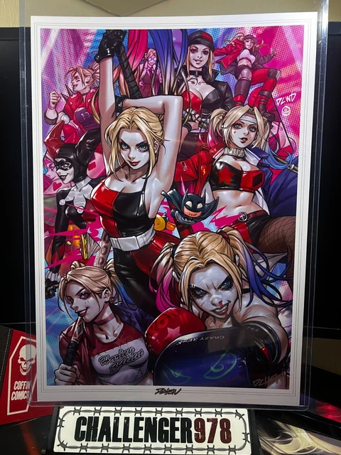 12x18 - HARLEY QUINN - Derrick Chew - SIGNED w/ COA + Toploader ART PRINT