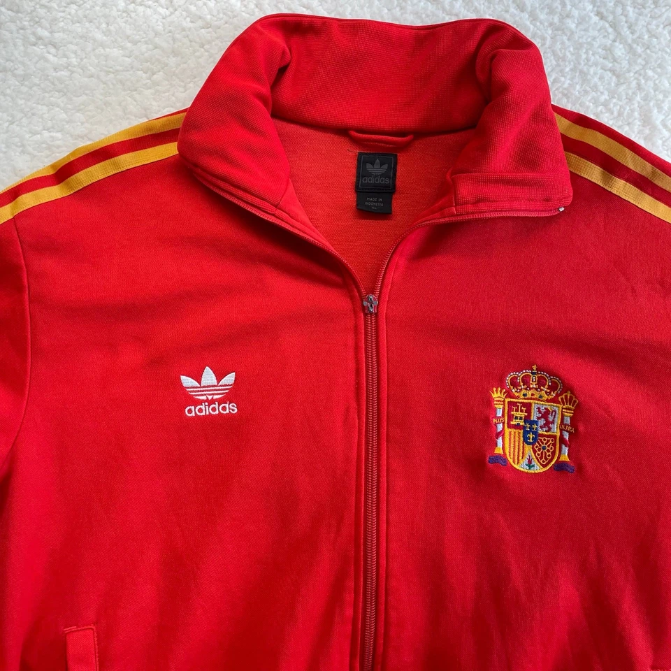 Chaqueta De Colección Adidas Originales España Pista XL Trifolio Rayas Fútbol Fútbol  Foto 2 de 4
