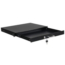 1U Rack Mount Drawer for 19 Inch AV/Network/DJ Equipment Racks or Cabinet w/ Key