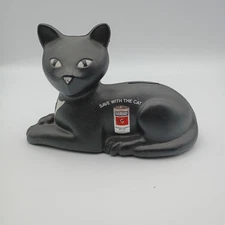 VINTAGE ADVERTISING COLLECTIBLE 1981 EVEREADY BLACK CAT BANK & PLUG