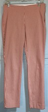 A New Day Orange Check High Rise Side Zipper Skinny Ankle Pants Women's Size 6