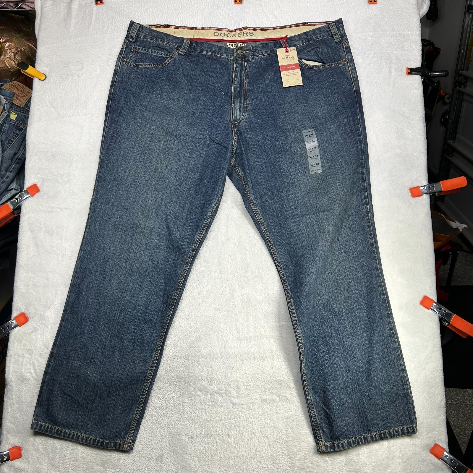 Blue Cotton Denim Straight Leg Zip Fly - 48x32 Nwt