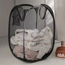 Mesh Pop-Up Laundry Basket, Laundry Basket, Foldable Dirty Clothes Storage Baske